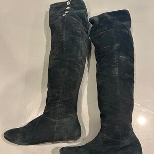 Black Suede Chinese Laundry Over-the-Knee Boots
